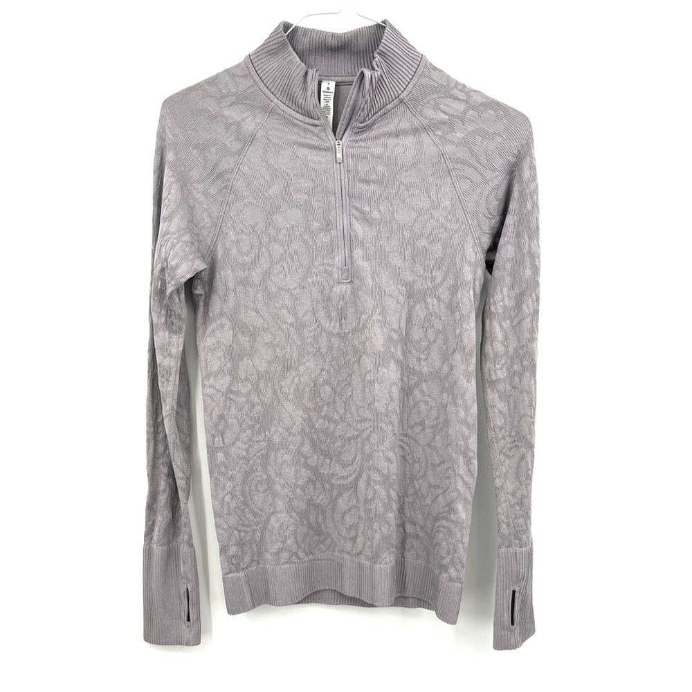 Lululemon Rest Less 1/2 Zip Violet Grey Pullover Size 8